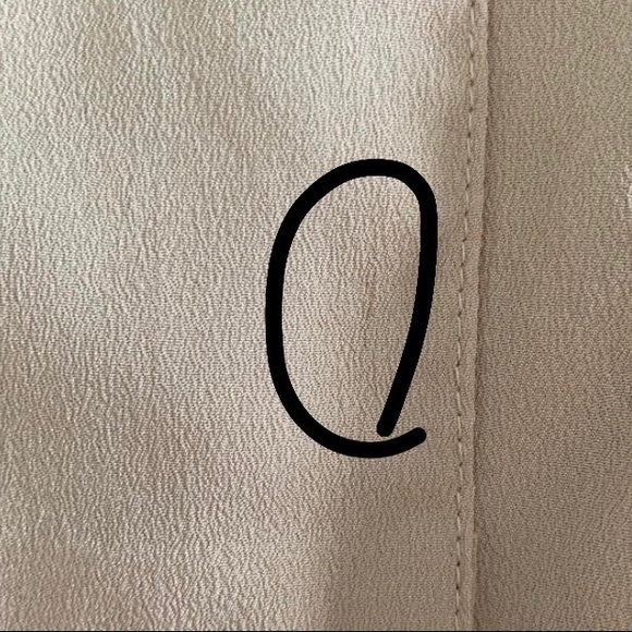 New York and company tan beige orange red button front long sleeve blouse top - Picture 9 of 17